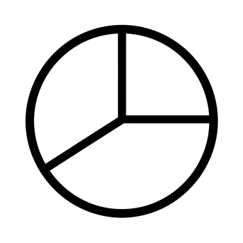 Pie Chart Black Outline Icon on Transparent Background png