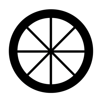 Wheel Black Outline Icon on Transparent Background png