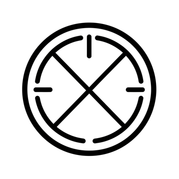 Complex Crosshair Black Outline Icon on Transparent Background png