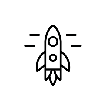 Spacecraft Black Outline Icon on Transparent Background png