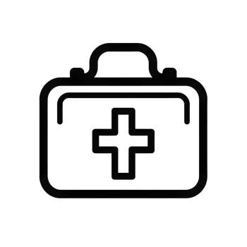 Medical Case Black Outline Icon on Transparent Background png