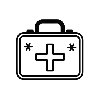 Medical Kit Black Outline Icon on Transparent Background png