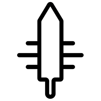 Sword Black Outline Icon on Transparent Background png