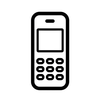 Old Mobile Phone Black Outline Icon on Transparent Background png