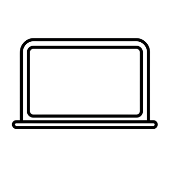 Open Laptop Black Outline Icon on Transparent Background png