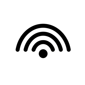 Wireless Signal Black Outline Icon on Transparent Background png