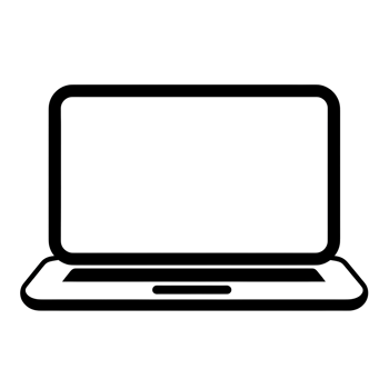 Laptop Computer Black Outline Icon on Transparent Background png