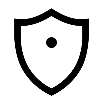 Security Shield Black Outline Icon on Transparent Background png