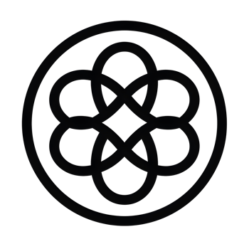 Geometric Flower Black Outline Icon on Transparent Background png