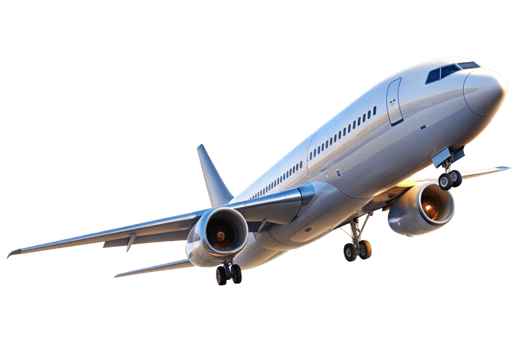 A modern passenger airplane in flight beautiful view of commercial aircraft taking off or landing png