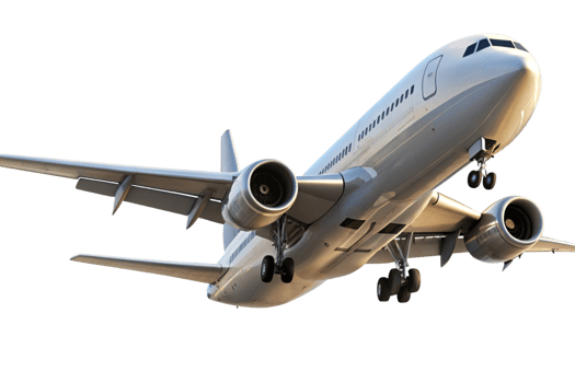 Stunning Low Angle View of a Modern Passenger Airplane in Flight png