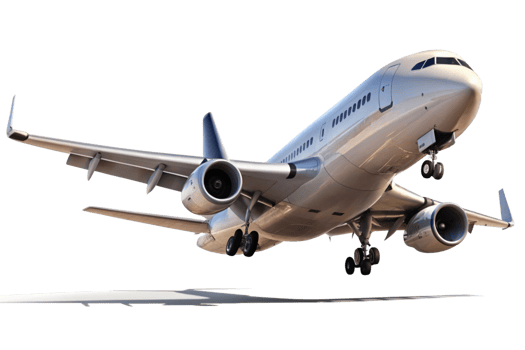 A Modern Passenger Airplane in Flight Preparing for Landing png