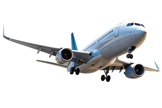 Stunning Low Angle View of a Modern Airplane in Flight png