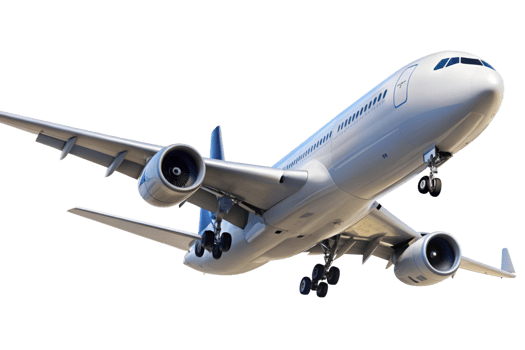 A Stunning Closeup of a Modern Passenger Airplane in Flight png