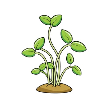 Mung Bean Sprouts on White Background Art vector