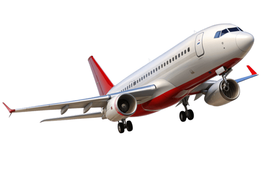 A Stunning View of a Modern Airplane in Flight Against a Black Background png