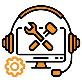 Tech Support And IT Services Icon Computer Repair And Custome vector