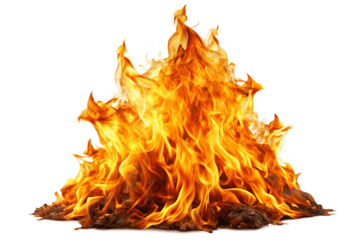 Fiery Blaze Burning Brightly Intense Heat Hot Embers Glowing Inferno png