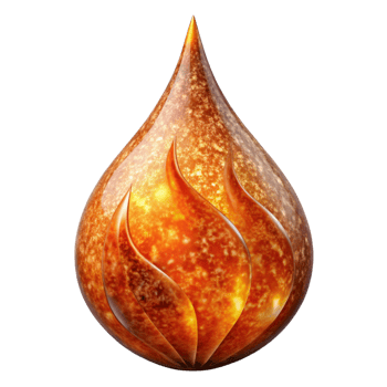 Fiery Drop of Liquid Sun Abstract 3D Render Illustration png