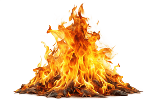 Fiery Bonfire Blaze Burning Brightly with Intense Flames png