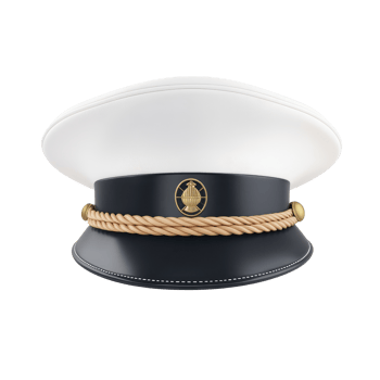 Captain s hat stands alone on a white background showcasing its design and craftsmanship details, Captain Hat Isolated on white background png