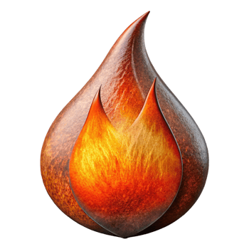 Fiery Drop of Liquid Fire Abstract 3D Render Illustration Image png