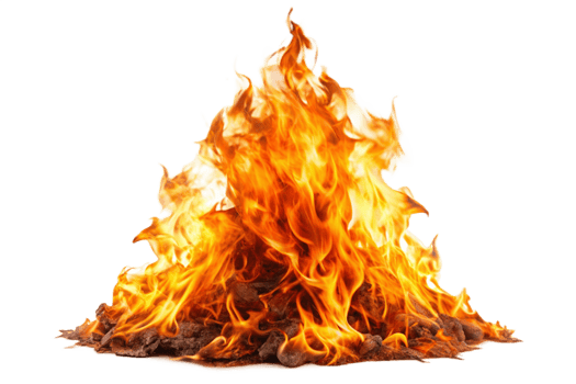 Fiery blaze intense burning hot flames bonfire inferno fire burning wood png