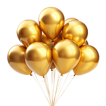 A Bunch of Shiny Golden Balloons for a Celebration png