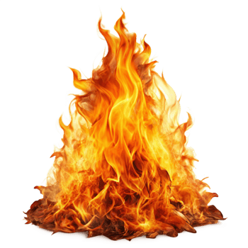 Fiery Inferno Blaze Burning Brightly with Intense Heat and Glowing Embers png