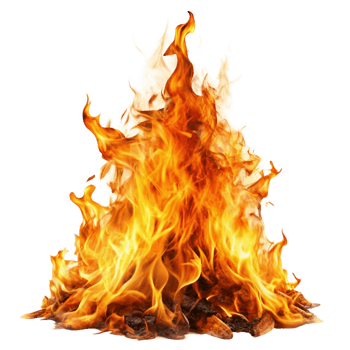 Fiery Blaze Bonfire Inferno Burning Embers Glowing Hot Flames Fire Pit png