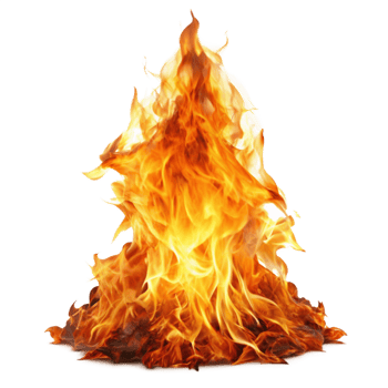Fiery Blaze Burning Brightly with Intense Heat and Glowing Embers png