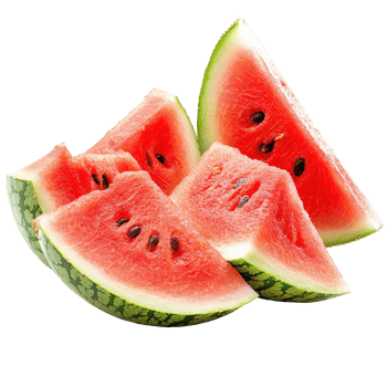 Refreshing pieces of watermelon arranged on a bright surface for a summer treat, closeup of some pieces of refreshing watermelon on Transparent background png