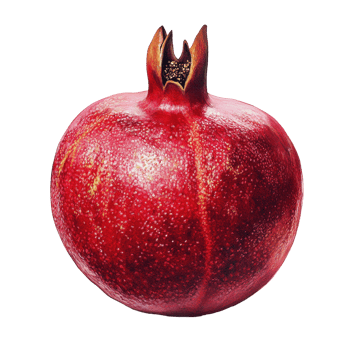 Fresh pomegranate isolated on a clean Transparent background capturing details of its vibrant red skin, pomegranates isolated on background png