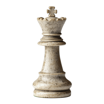 Chess king on white background showcasing detailed craftsmanship and design features, Chess king png