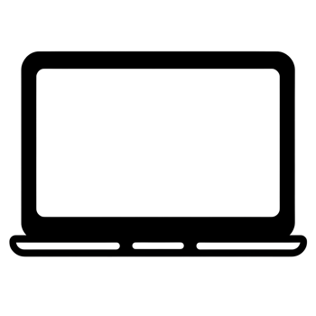 Laptop Black Outline Icon on Transparent Background png