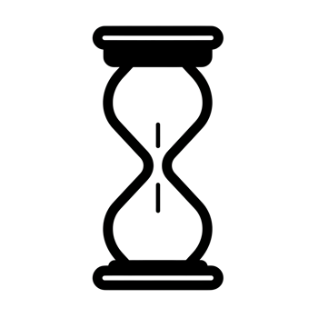 Hourglass Black Outline Icon on Transparent Background png
