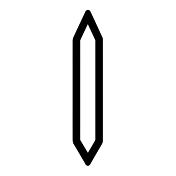 Vertical Crystal Black Outline Icon on Transparent Background png