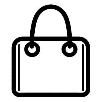 Shopping Handbag Black Outline Icon on Transparent Background png