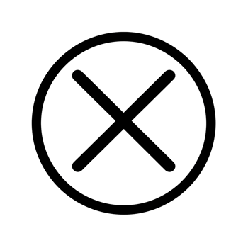 Large Crossed Circle Black Outline Icon on Transparent Background png