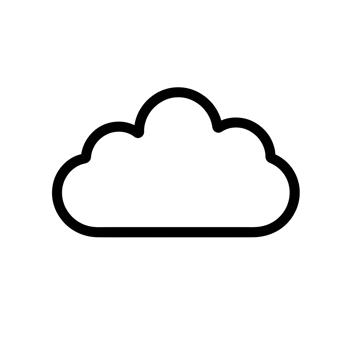 Minimal Cloud Black Outline Icon on Transparent Background png