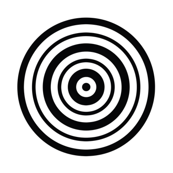Concentric Circles Black Outline Icon on Transparent Background png