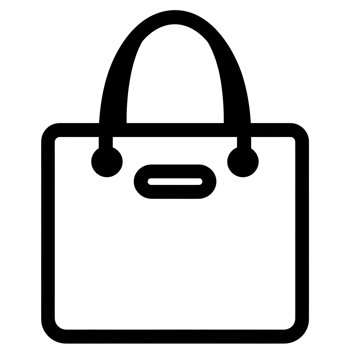 Shopping Tote Black Outline Icon on Transparent Background png