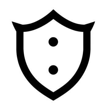 Protective Shield Black Outline Icon on Transparent Background png