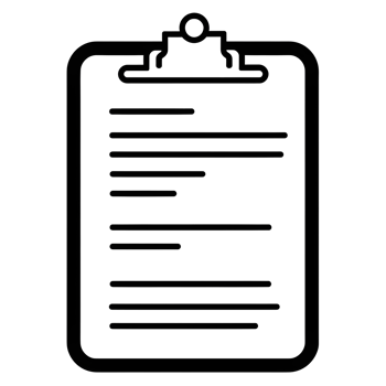 Clipboard With Written Paper Black Outline Icon on Transparent Background png