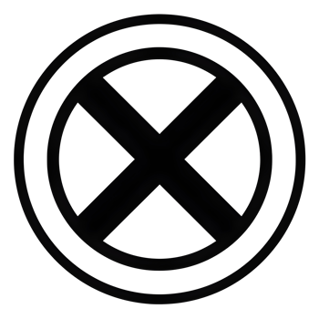 Bold Crossed Circle Black Outline Icon on Transparent Background png