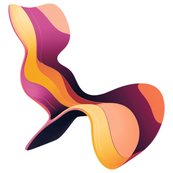 Stylish abstract lounge chair in vibrant colors on transparency background clip art on a transparency background png