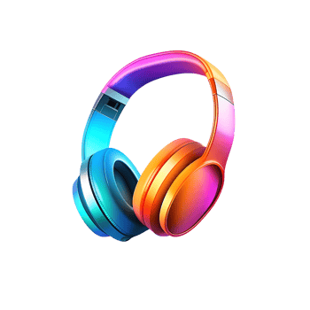 Studio Headphones Gradient 3D Icon On Transparent Background png