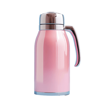 Elegant pink vacuum flask stands against a soft blue background showcasing modern design and functionality, Vacuum Flask Isolated png