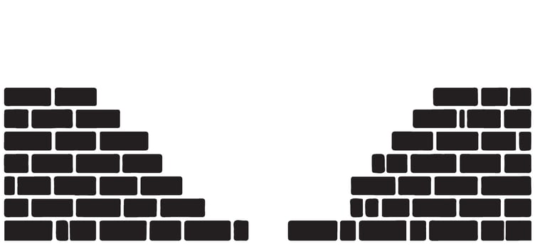 Broken Brick Wall Silhouette Illustration for Construction Projects vector