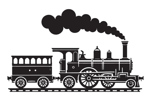 Classic Silhouette Steam Train Illustration for Vintage and Nostalgic Designs vector